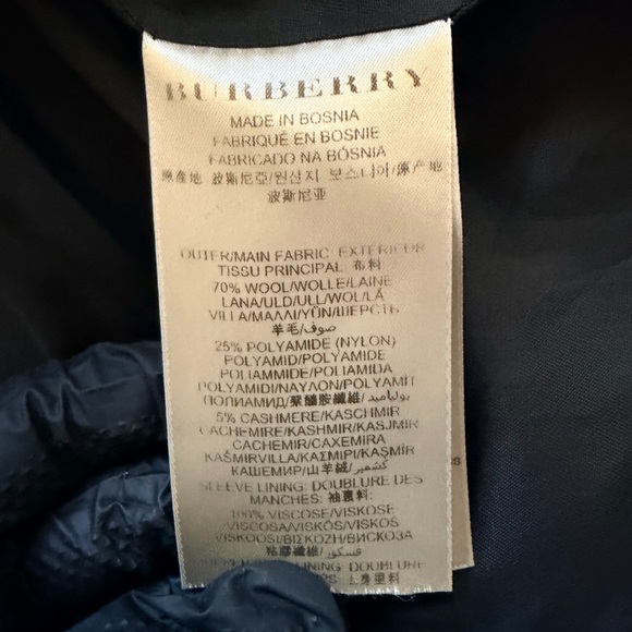 Burberry Brit Black Belted Wool Trench Coat Women’s Sz US10 - Picture 6 of 9